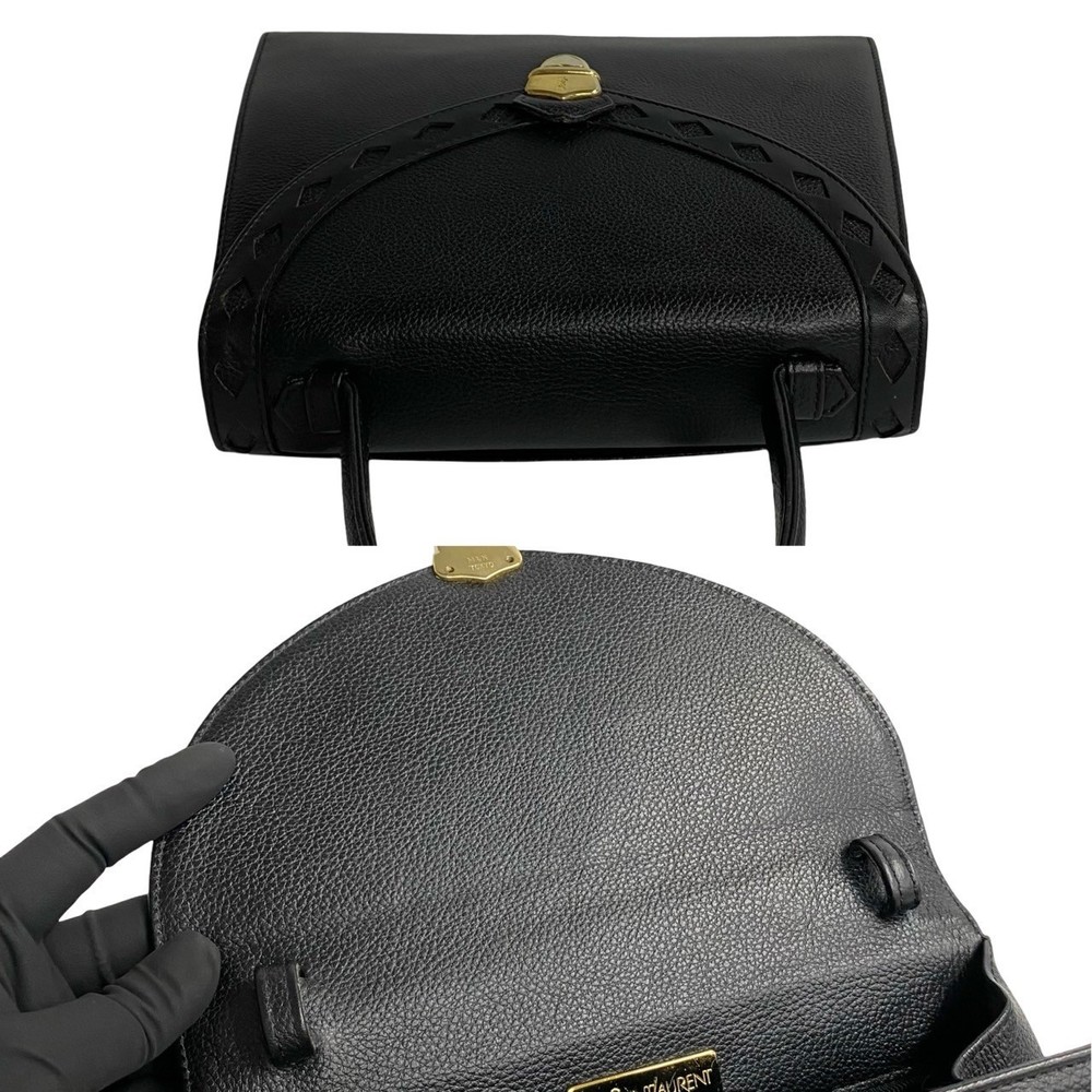 Yves Saint Laurent YSL Cutout Leather 2way Mini Bag Black - Picture 8 of 11